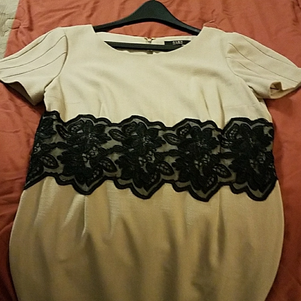 Tan and black dress